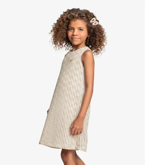 Vestido Infantil Em Tricot Trick Nick Bege