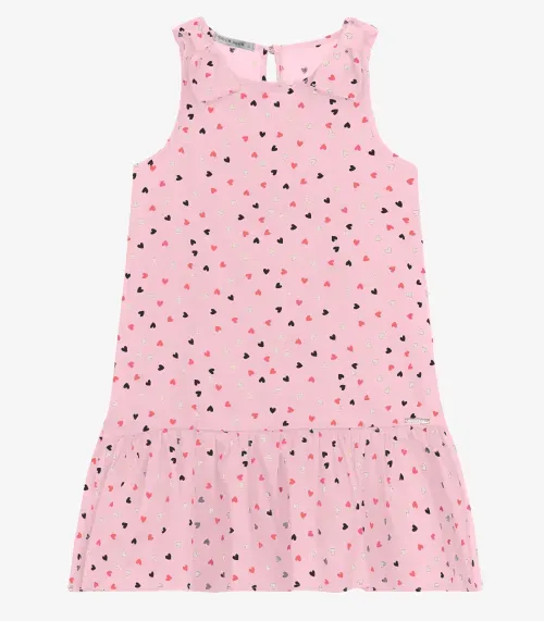 Vestido Infantil Com Laço Trick Nick Rosa