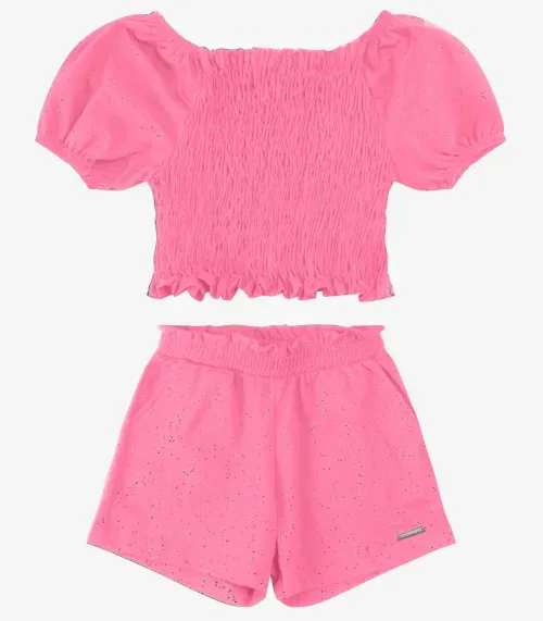 Conjunto Blusa com Shorts cotton glitterTrick Nick Rosa