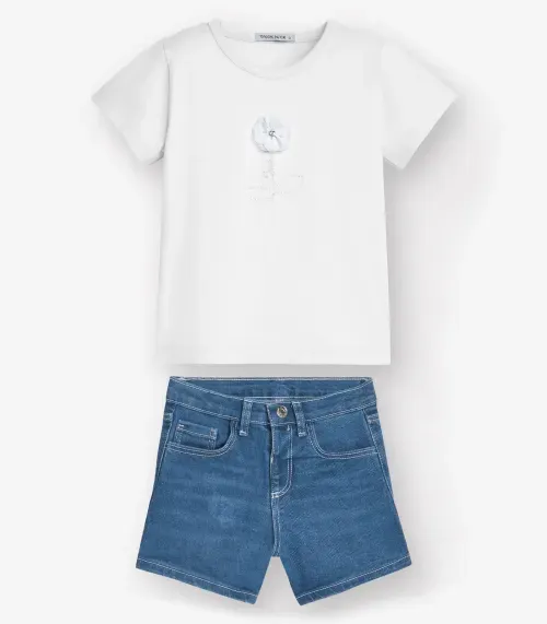 Conjunto Infantil Blusa com Shorts Trick Nick Branco