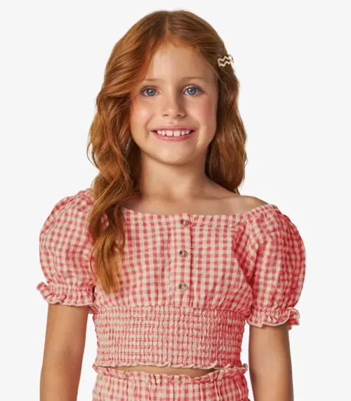 Conjunto Menina Blusa com Shorts Trick Nick Laranja