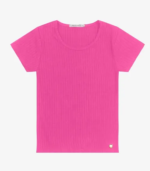 Blusa Infantil Feminina Canelada Trick Nick Rosa