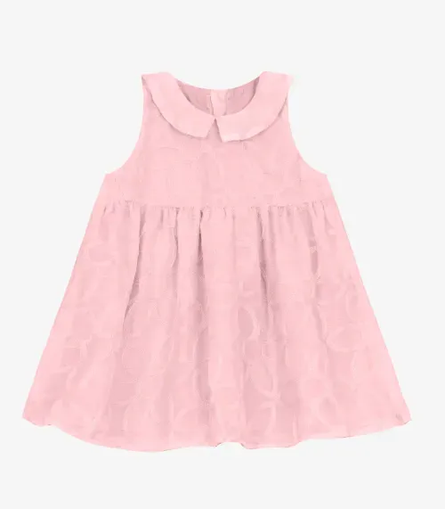 Vestido Infantil em Poly e Viscose Trick Nick Rosa