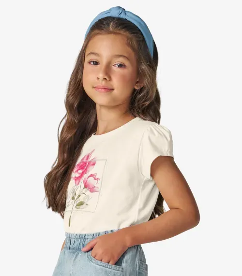 Conjunto Blusa Com Shorts Infantil Trick Nick Bege