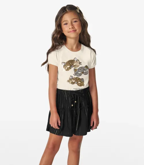 Conjunto Menina Blusa com Shorts Trick Nick Preto