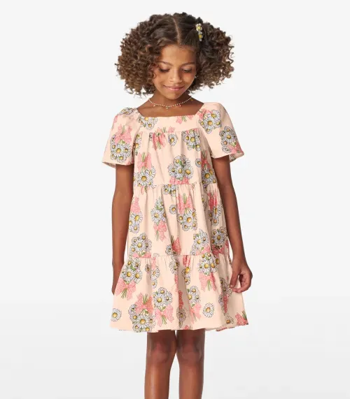 Vestido Infantil Estampado Trick Nick Rosa