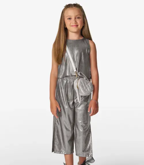 Conjunto Menina Blusa com Pantacourt Trick Nick Cinza