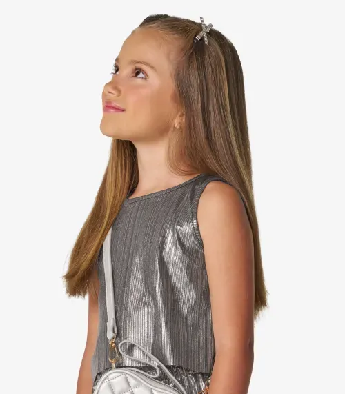 Conjunto Menina Blusa com Pantacourt Trick Nick Cinza