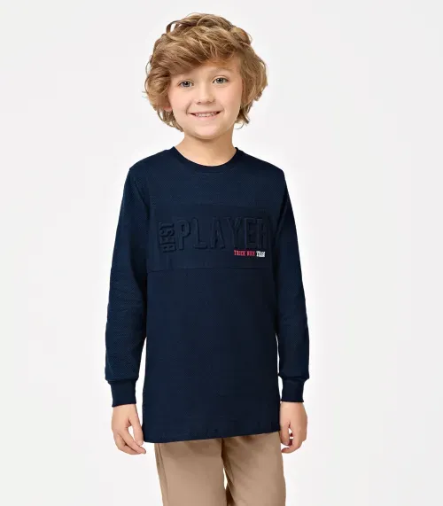 Camiseta Infantil Manga Longa Trick Nick Azul