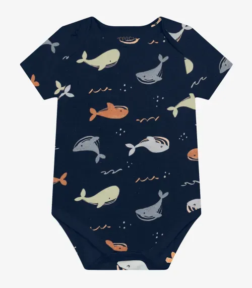 Body Menino em Cotton Leve Trick Nick Azul