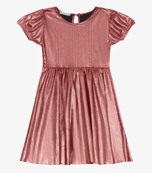 Vestido em Malha Plissada Shiny Trick Nick Unica