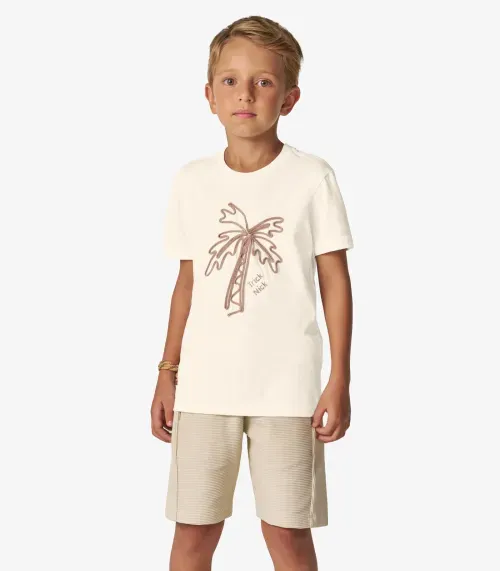Camiseta Menino em Meia Malha Trick Nick Off White