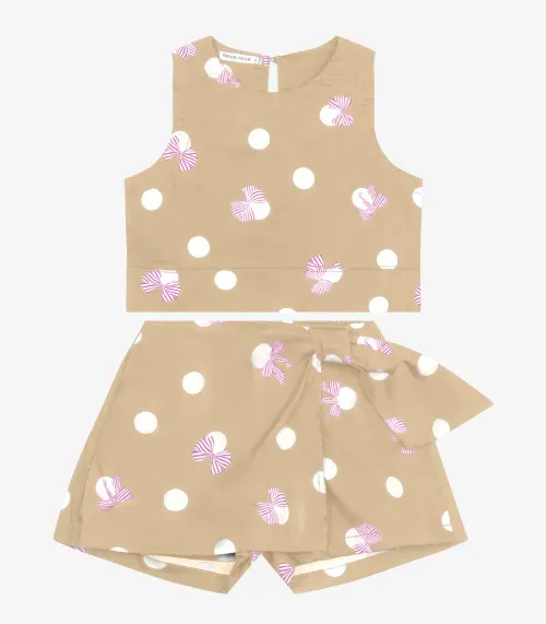 Conjunto Regata com Shorts Saia Trick Nick Bege