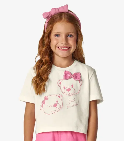 Conjunto Infantil Blusa com Shorts Trick Nick Off White