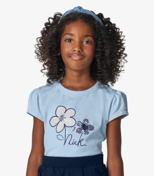 Conjunto Feminino Blusa com Shorts Trick Nick Azul