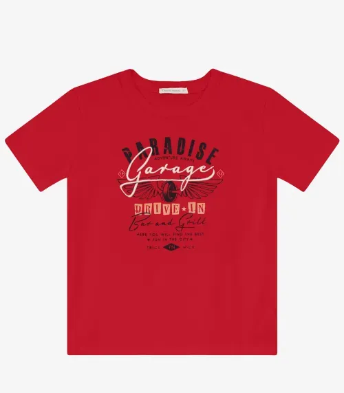 Camiseta Masculina em Meia Malha Trick Nick Vermelho