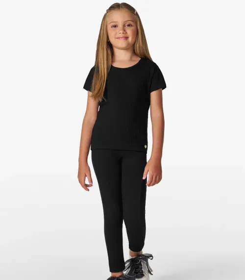 Blusa Infantil Feminina Canelada Trick Nick Preto