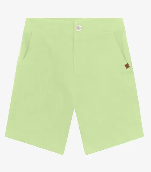 Bermuda Infantil Menino Em Linho Trick Nick Verde