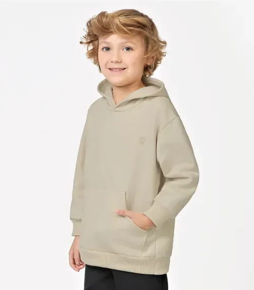 Moletom Infantil Com Capuz Trick Nick Bege
