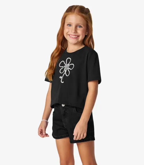 Conjunto Infantil Blusa Com Shorts Trick Nick Preto