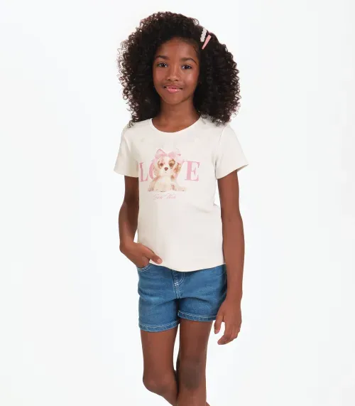 Conjunto Feminino Blusa Com Shorts Trick Nick Bege