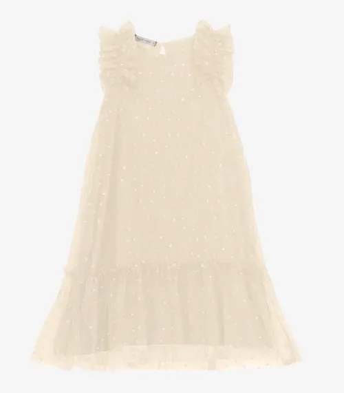 Vestido Infantil em Tule Lantejoulas Trick Nick Amarelo