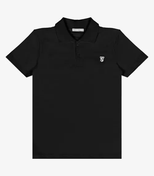 Camisa Masculina Polo Infantil Trick Nick Preto