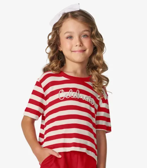 Conjunto Blusa com Shorts em Ribana 2x1 Trick Nick Vermelho