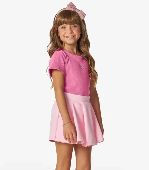 Blusa feminina em Ribana 2x1 Mescla Trick Nick Rosa