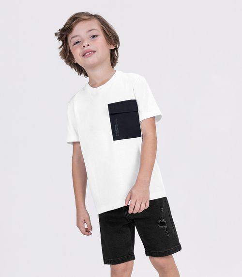 Conjunto Infantil Camiseta Com Bermuda Trick Nick Branco