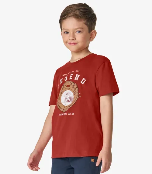 Camiseta Masculina em Meia Malha Trick Nick Laranja
