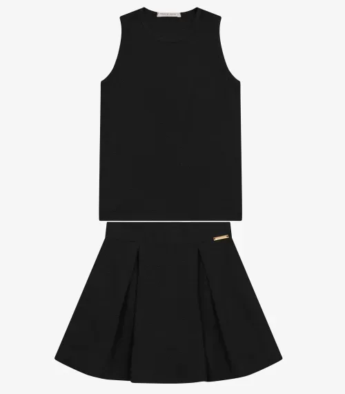 Conjunto Feminino Regata com Saia Trick Nick Preto