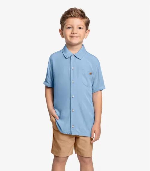 Conjunto Infantil Camisa Com Bermuda Trick Nick Azul