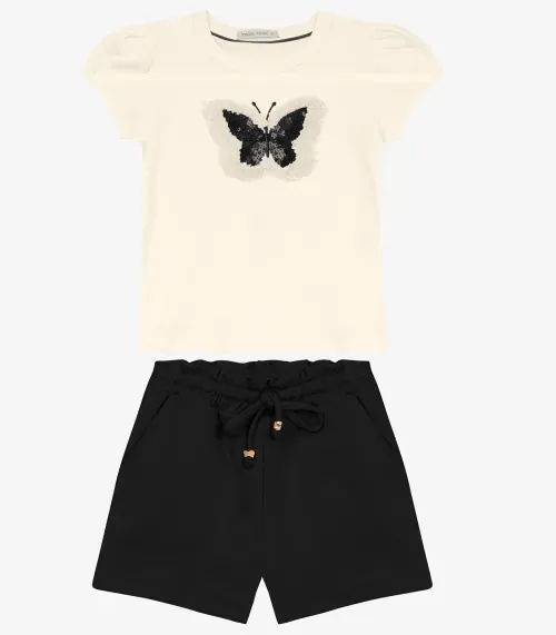 Conjunto Blusa com Shorts feminino Trick Nick Preto