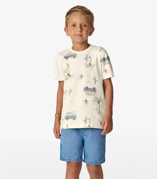 Camiseta Masculina em Meia Malha Trick Nick Off White