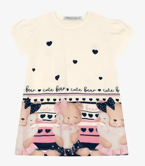 Vestido Infantil em Delicate Trick Nick Azul