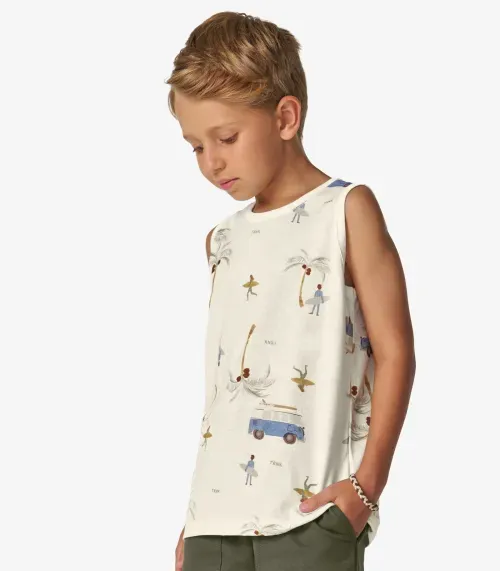 Conjunto Infantil Machão e Bermuda Trick Nick Off White