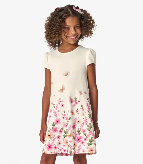 Vestido Infantil em Delicate Trick Nick Off White