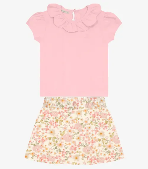 Conjunto Feminino Blusa com Saia  Trick Nick Rosa