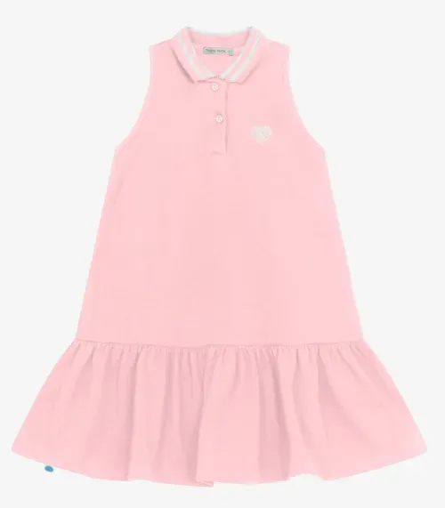 Vestido Infantil em Malhão Trick Nick Rosa
