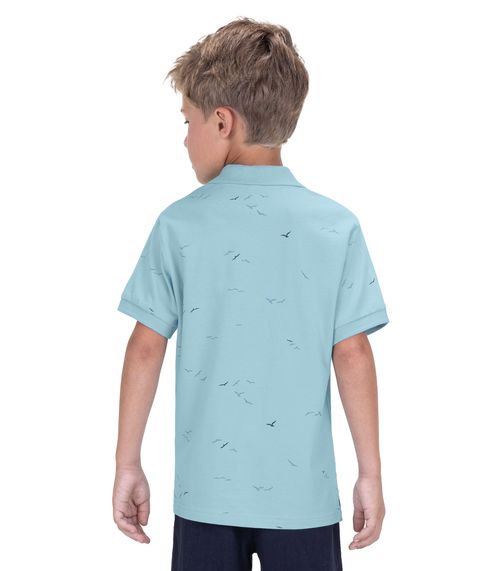 Camisa Polo Infantil Em Cotton Trick Nick Azul