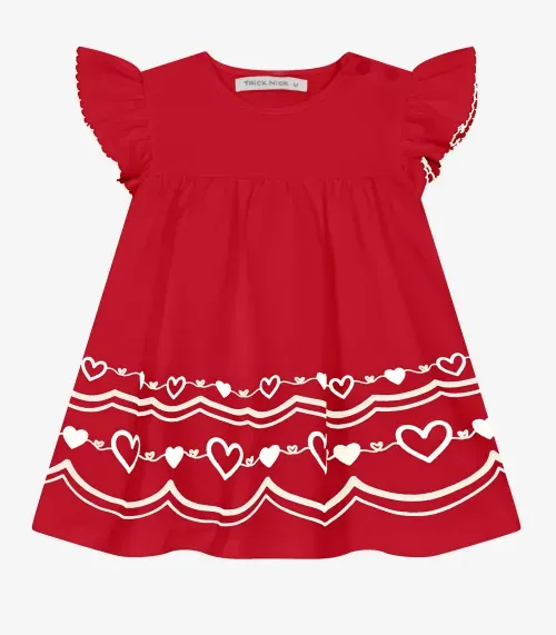 Vestido Infantil em Cotton Leve Trick Nick Vermelho