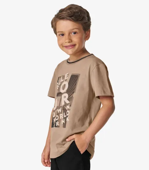 Conjunto Masculino Camiseta com Bermuda Trick Nick Marrom