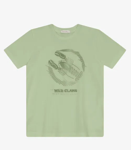 Camiseta Masculina em Meia Malha Trick Nick Bege