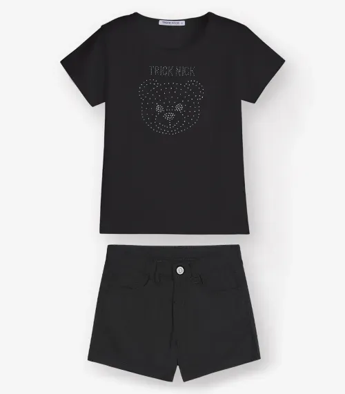Conjunto Infantil Blusa Com Shorts Trick Nick Preto