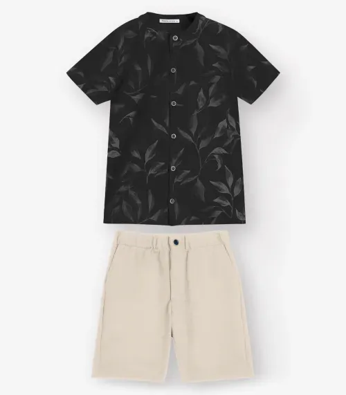 Conjunto Camisa com Bermuda Masculino Trick Nick Preto