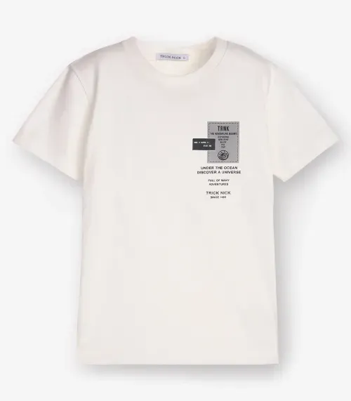 Camiseta Masculina em Meia Malha Trick Nick Bege