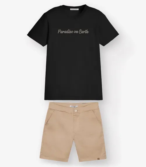 Conjunto Camiseta com Bermuda Masculino Trick Nick Preto