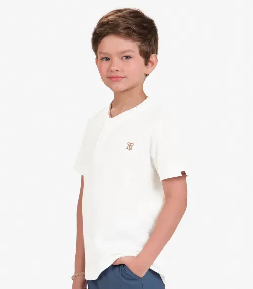 Camiseta Masculina em Meia Malha Trick Nick Bege