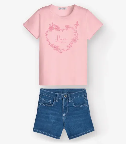 Conjunto Blusa com Shorts Feminino Trick Nick Rosa
